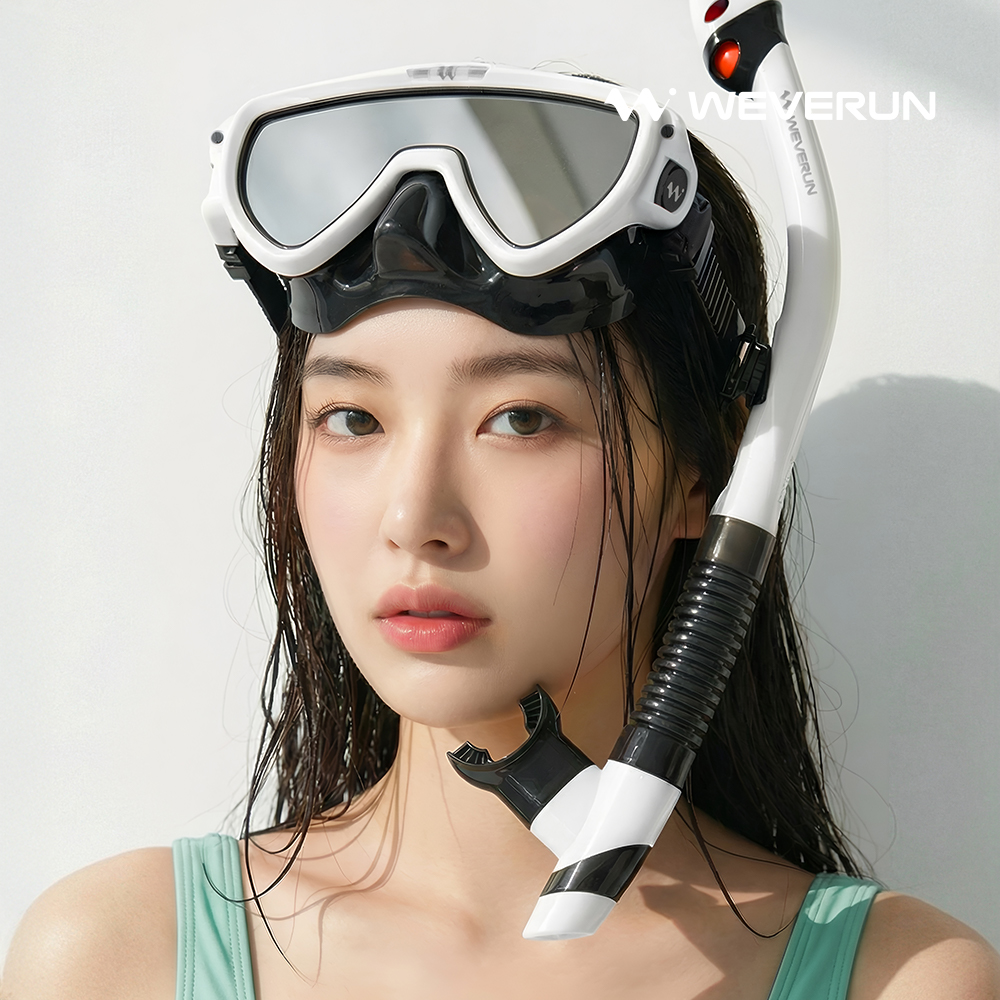 위베런 스노쿨링 마스크 랩터 스노클 세트 프리다이빙 물안경 장비 미러렌즈 자외선차단 제품 이미지