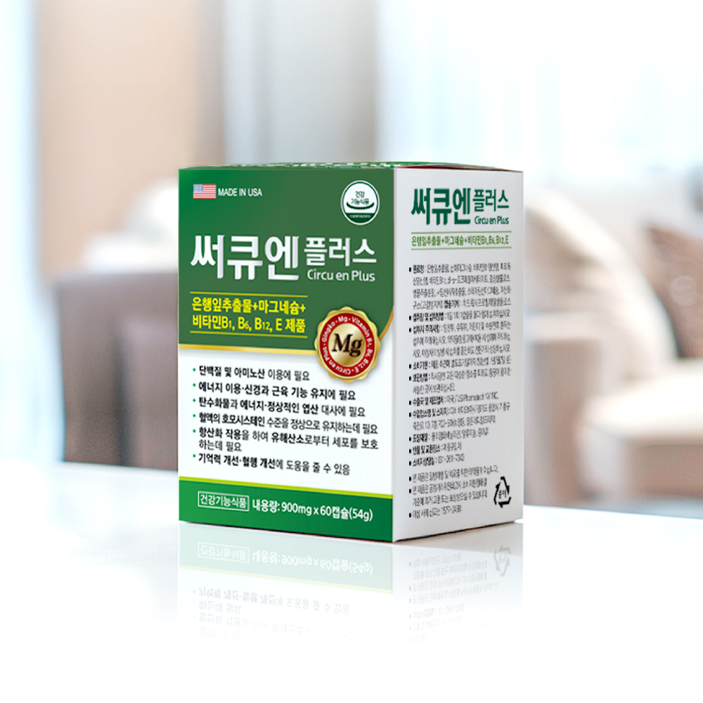 은행잎추출물 써큐엔 플러스 징코빌로바 플라보놀배당체 혈액순환 기억력개선 60캡슐, 6개 - 상세 이미지 5