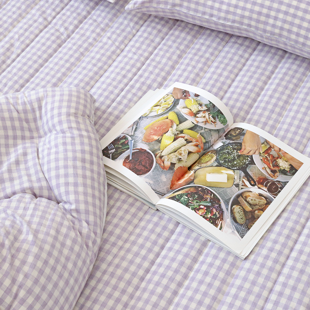 깅엄 체크 워싱 광목 순면 사계절 침대 매트리스 커버 누빔 SS