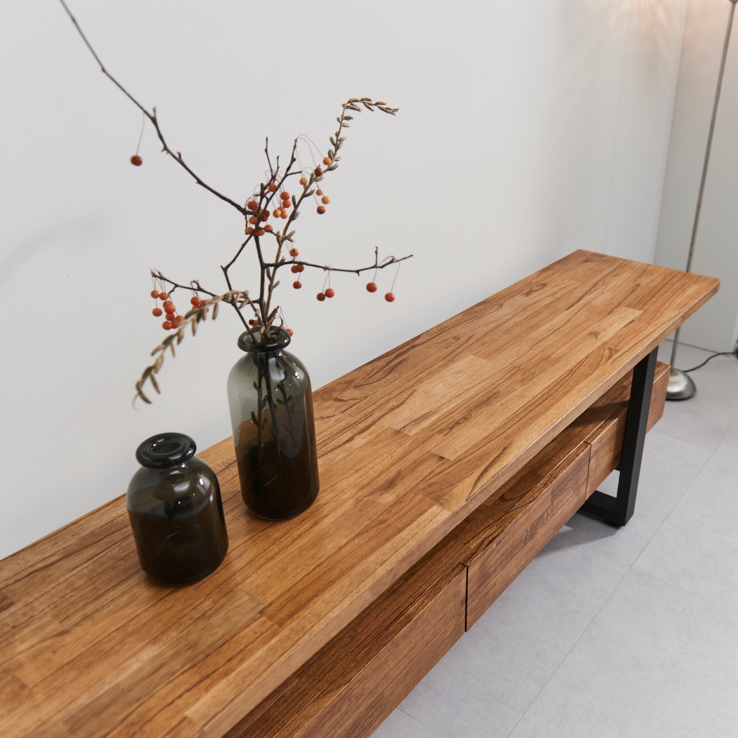 이스트포트 참죽 북유럽 원목거실장 티비다이 TV거실장 1500x400x530mm, 월넛