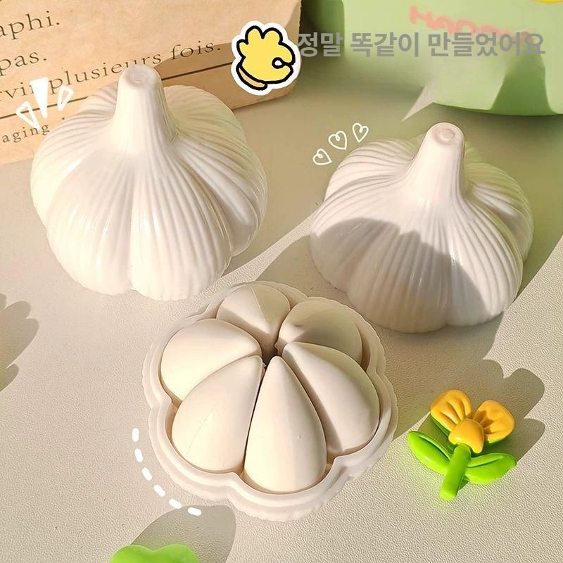마늘모양 지우개 문구 미니 책상 학용품 화이트 소형 세트 연필용 디자인 인조 마늘 지우개 1개 마늘껍질 없음 - 상세 이미지 4