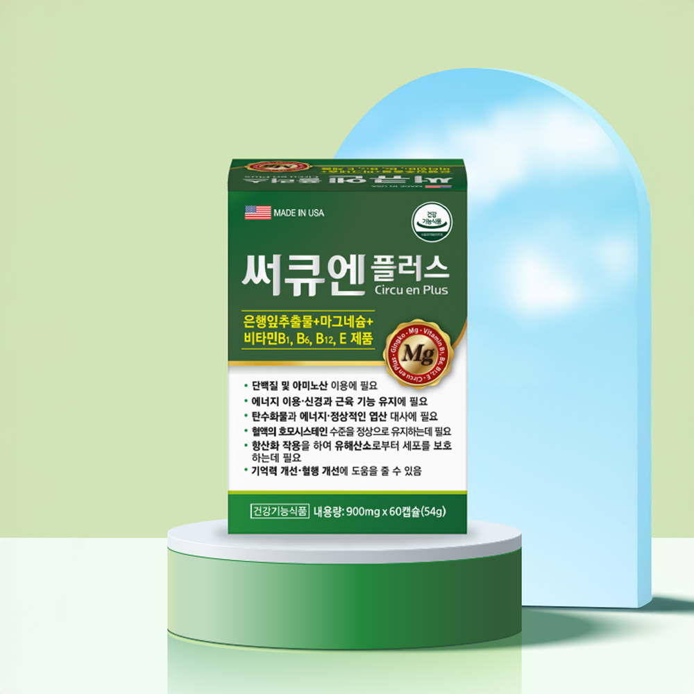 은행잎추출물 써큐엔 플러스 징코빌로바 플라보놀배당체 혈액순환 기억력개선 60캡슐, 6개 이미지 6