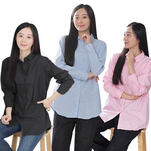 루즈핏 여성 롱 셔츠 데일리 여성 남방 셔츠 빅사이즈 무지 - 상품 이미지