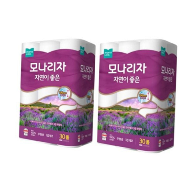 도톰한 두루마리휴지 부드러운 천연 펄프 롤휴지 화장지 3겹 대용량 - 상품 이미지