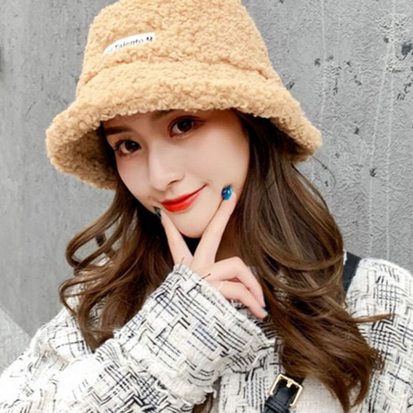 뽀글이 여성 벙거지 모자 램스울 겨울 벙거지 모자 여자 양털 - 상품 이미지