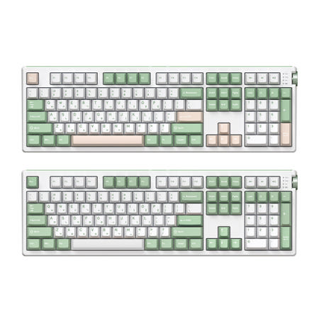 앱코 A108K 퀵스압 유무선 기계식 키보드 말차그린 벚꽃축