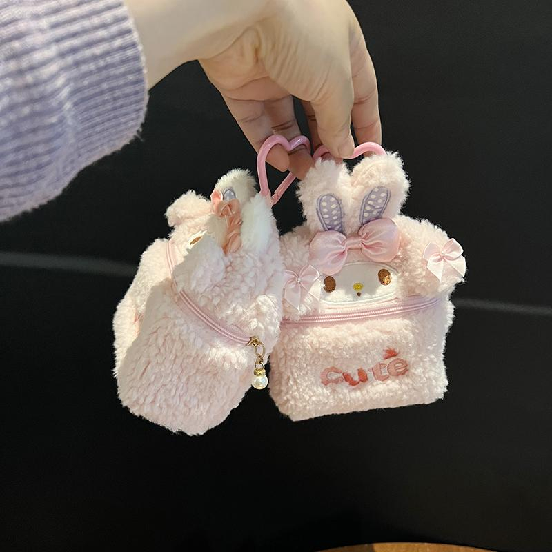 마이멜로디 동전 지갑 소형 가방 파우치 화장품 이어폰 휴대용 걸이 소품 보관 수납 공주 토끼 - 상세 이미지 2