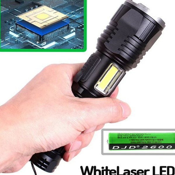 강력 led 손전등 아웃도어 충전식 손전등 라이트 휴대용 랜턴 방수 - 메인 이미지
