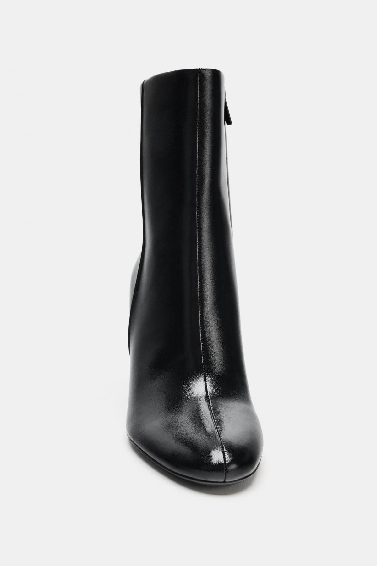 자라 레더 스틸레토 하이힐 앵클부츠 3163/610 BLACK - 상세 이미지 5
