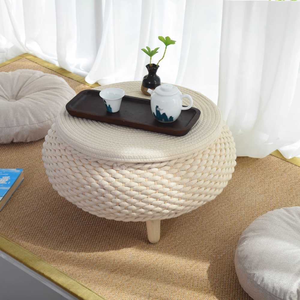 라탄 좌식 테이블 미니 일본식 탁자 인테리어 거실 차 50cm 이미지 6
