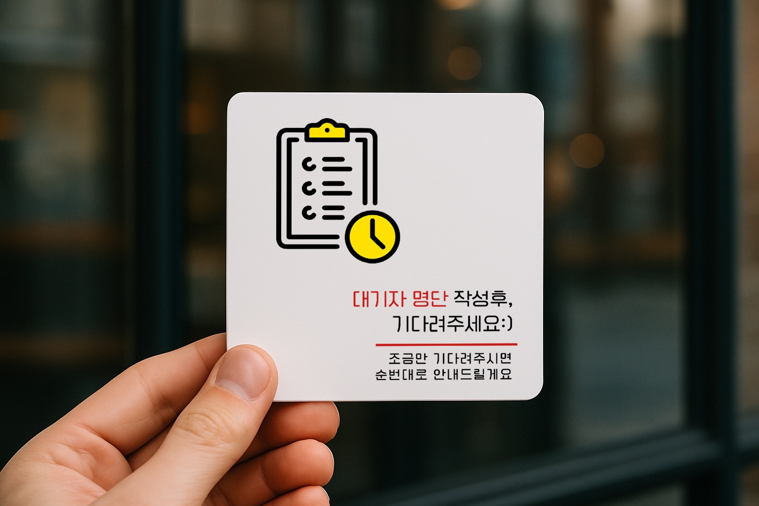 웨이팅 안내판 대기명단 표지판 순번대기 표찰 안내 036 100x100 - 상품 이미지