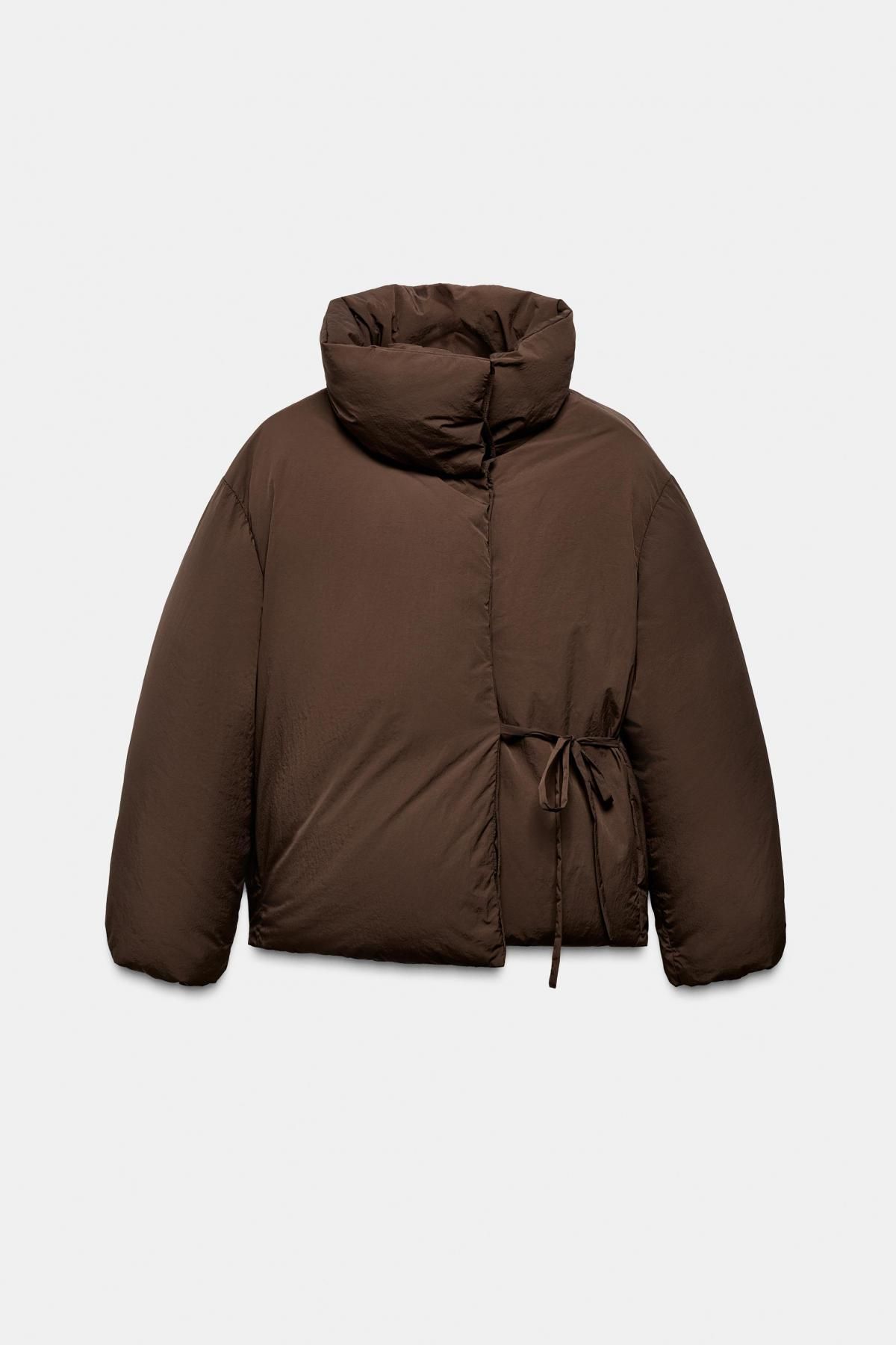 자라 테크니컬 방수 퀼팅 아노락 브라운 4341/821 DARK BROWN - 상품 이미지