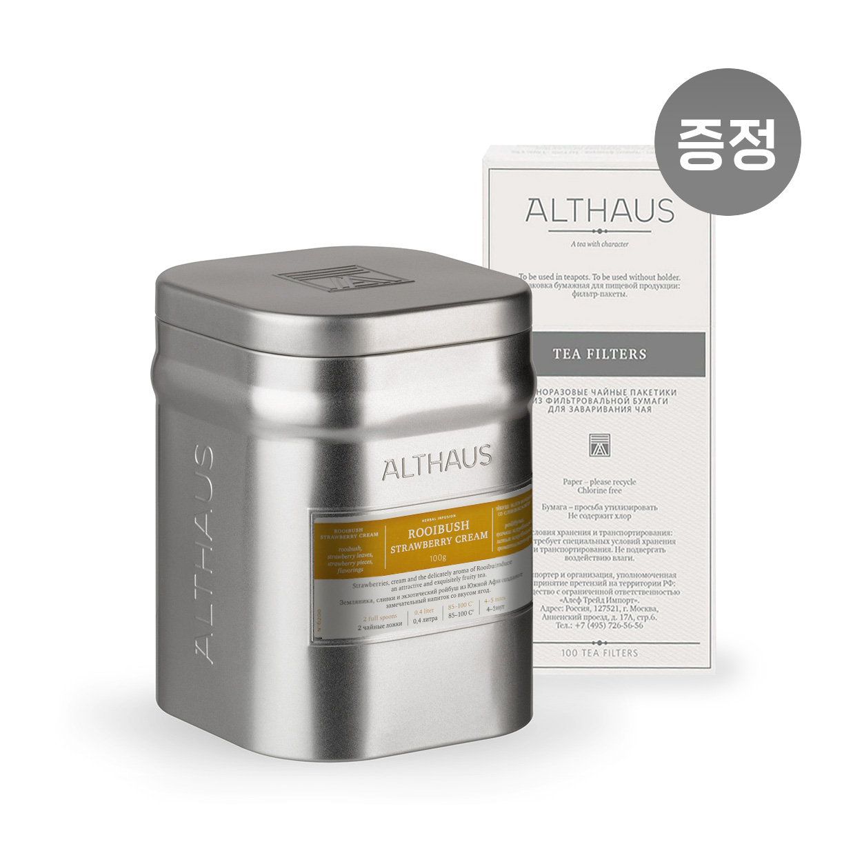 알트하우스 루이보스 스트로베리 크림 메탈틴 100g - 상품 이미지