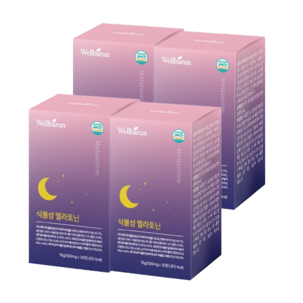웰바른 멜라토닌 식물성멜라토닌 2mg 숙면루틴 30정, 4개 - 상품 이미지