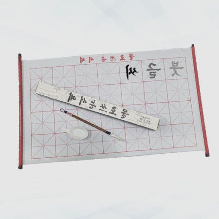 물로쓰는 서예 연습세트 한문 붓글씨 연습지 물붓 먹물없는 서예용품 전통 서법 연습도구 격자무늬 연습판