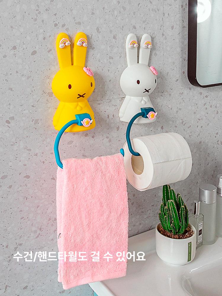 화장실 벽걸이 욕실 부착형 휴지걸이 세면대용 화이트 - 상세 이미지 5