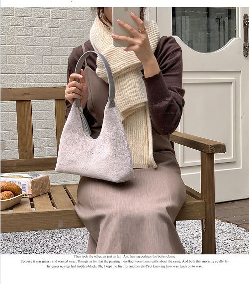 소프트 폴리에스테르 숄더백 겨울가방 5color - 상세 이미지 4