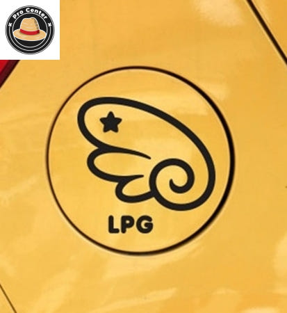 김프로센터 천사날개 LPG우측 블랙 주유스티커 자동차스티커 차량시트지