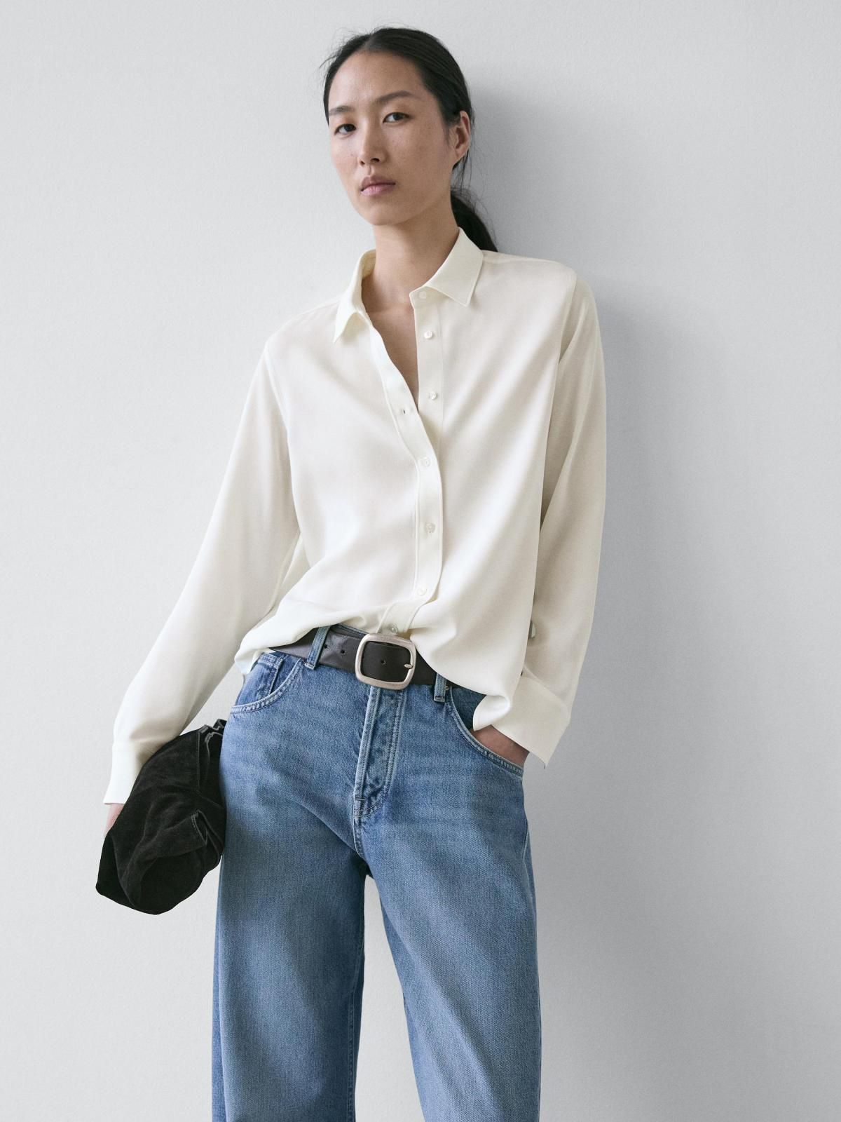 마시모두띠 베이직 루즈핏 플루이드 셔츠 5113/713 OFF WHITE - 상세 이미지 3