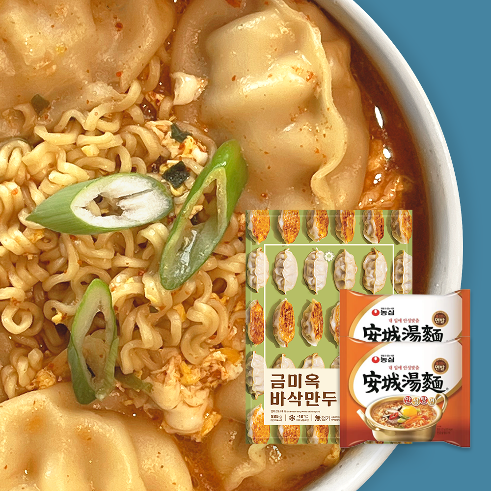 [금미옥] 만두탕면 (바삭만두+안성탕면 2개) 교자 고기 중화만두 885g - 상품 이미지