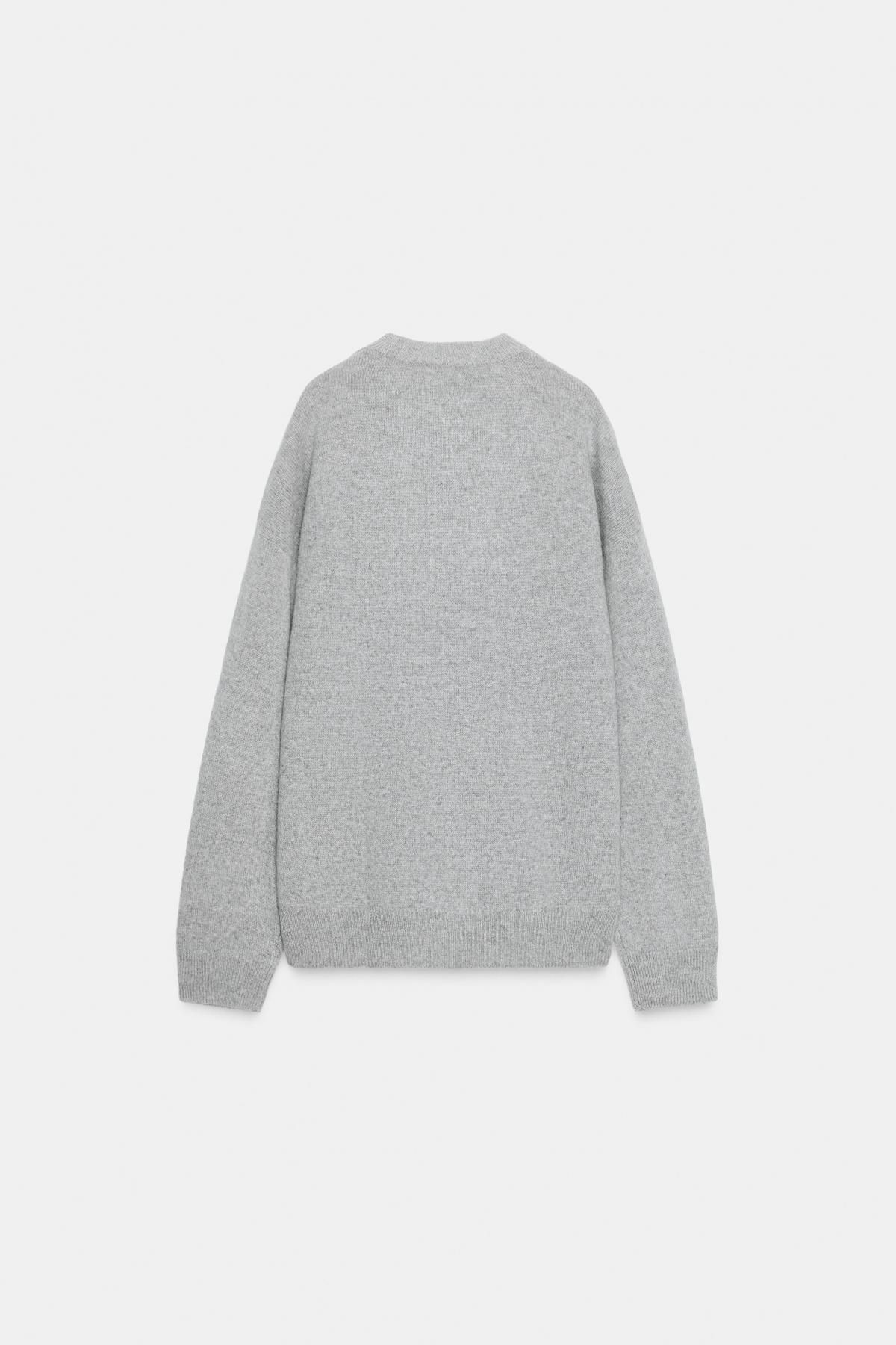자라 프리미엄 캐시미어 니트 스웨터 9598/144 LIGHT GREY - 상세 이미지 5