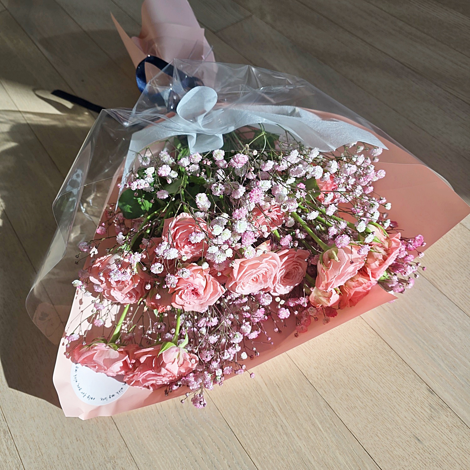 장미 생화 핑크안개 꽃다발 사랑고백 여자친구선물 결혼기념일 100일선물 발표회 하이피어나 이미지 7