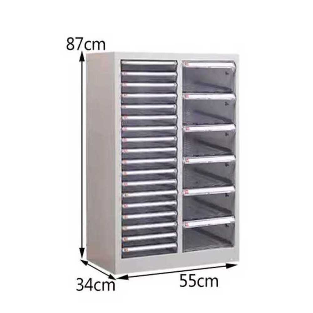A4 서랍장 파일 보관 수납함 문서 정리 서류 정리함 1.3mm 18칸 A4 대형 / 무문 - 상세 이미지 2