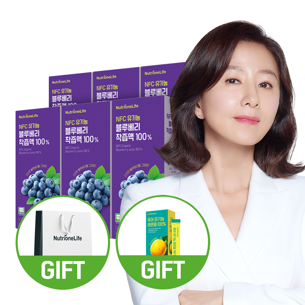 뉴트리원 NFC 유기농 블루베리 착즙액 100% 즙 주스 안토시아닌 스틱 14포, 6개 - 상품 이미지