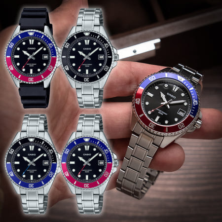 카시오 우레탄 메탈 시계 미니 흑새치 펩시 블랙 MDV -10 모음 백화점AS,보증서