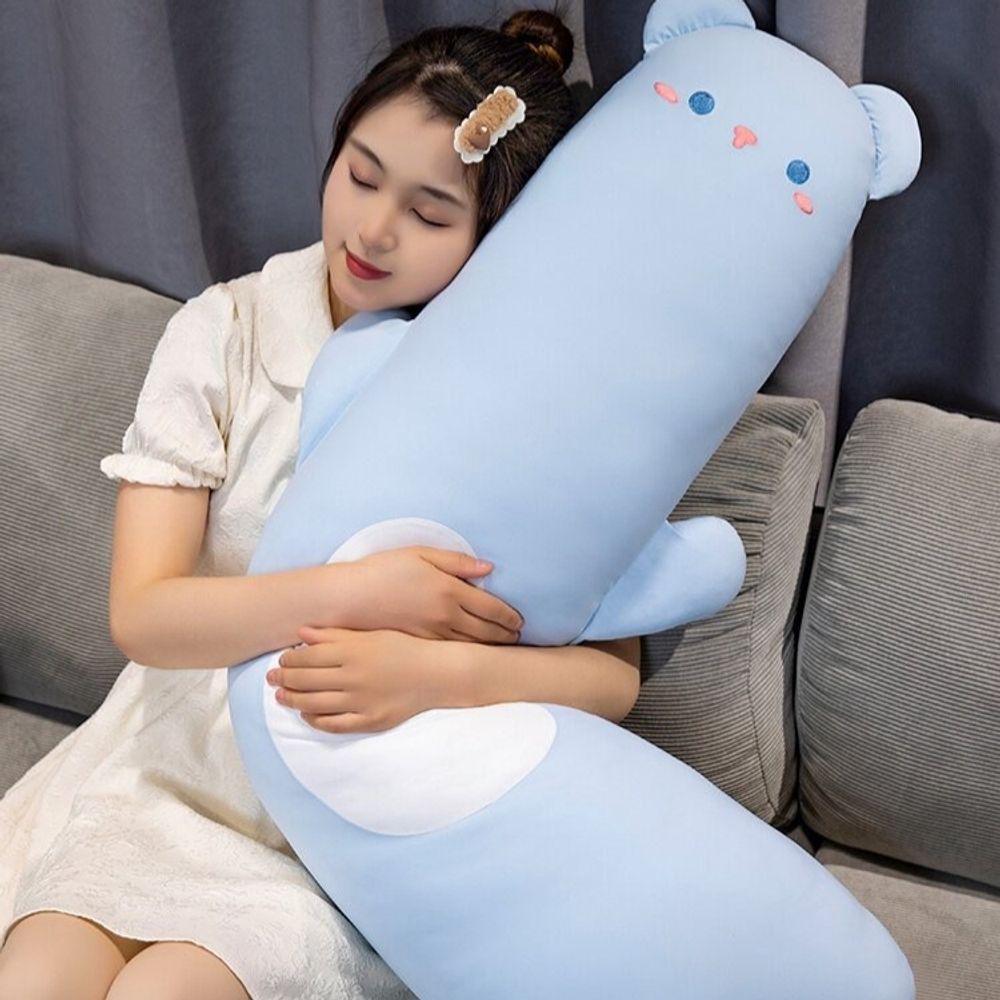 냉감 인형 쿠션 롱 긴 바디필로우 베게 베개추천 바디필로우인형 A. JC귀여운 곰 여름 시원한 아이스 실크 , A. 중간 사이즈 90cm 독립형 이너 라이너 - 상세 이미지 3