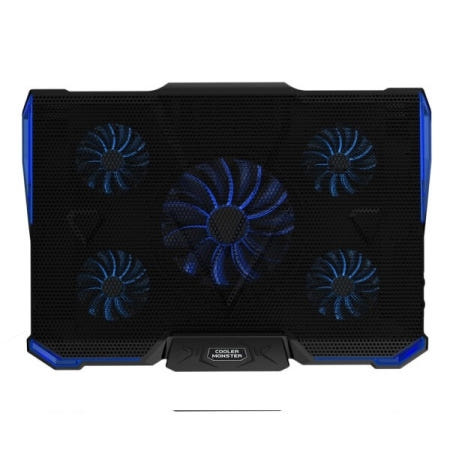 노벨뷰사이언스 노벨뷰 쿨러몬스터 F5 노트북쿨러 노트북받침대 블루