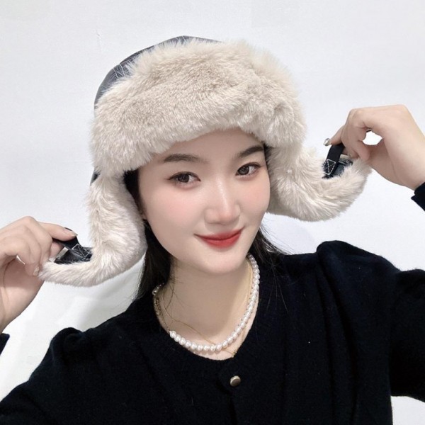 군밤모자 털모자 귀달이 레더 블랙 터프 귀덮개모자 귀도리모자 귀마개모자 방한모자 방한털모자 - 상품 이미지
