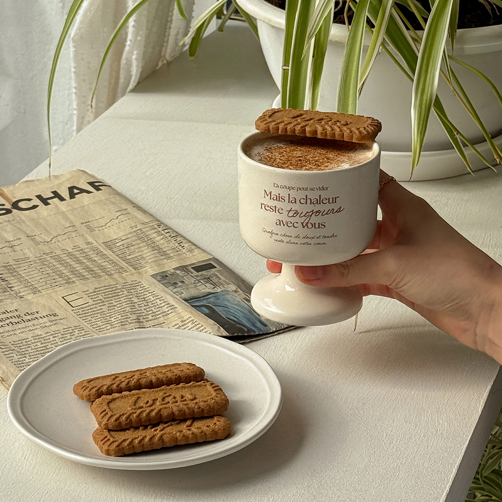 유월가게 모망 세라믹 레터링 고블렛잔 2p 선물 세트 집들이 선물 와인잔