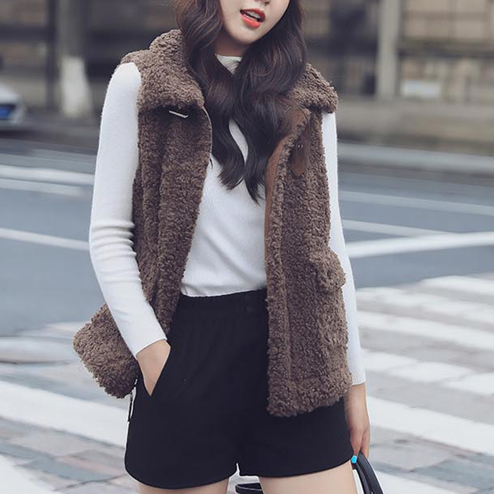 뽀글이 양털조끼 예쁜 카라넥 쪼끼 베스트 아우터 - 상품 이미지