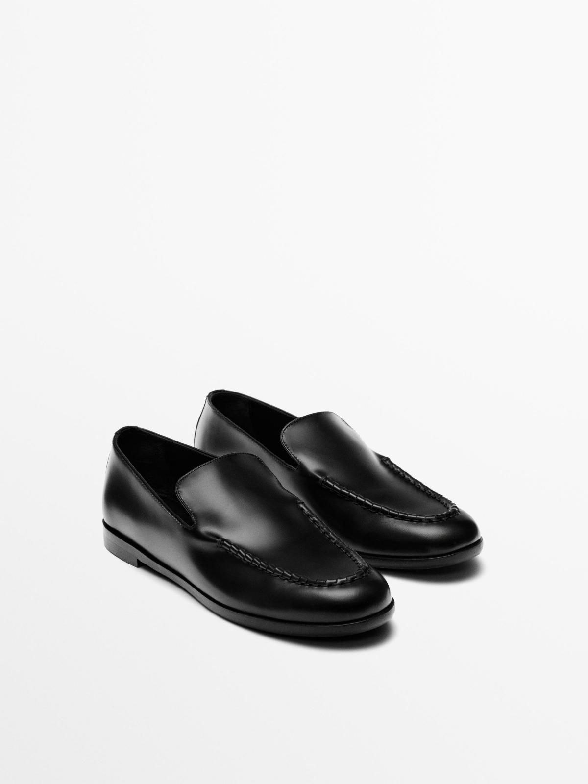 마시모두띠 이탈리아산 소가죽 베이직 블랙 로퍼 1554/650 BLACK - 상세 이미지 4
