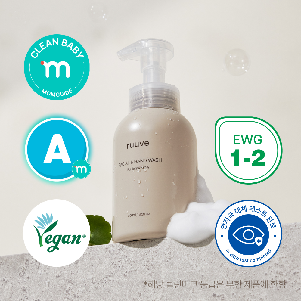 러베 아기 유아 어린이 키즈 페이셜 앤 핸드워시 버블 거품형 유아 손세정제 400ml