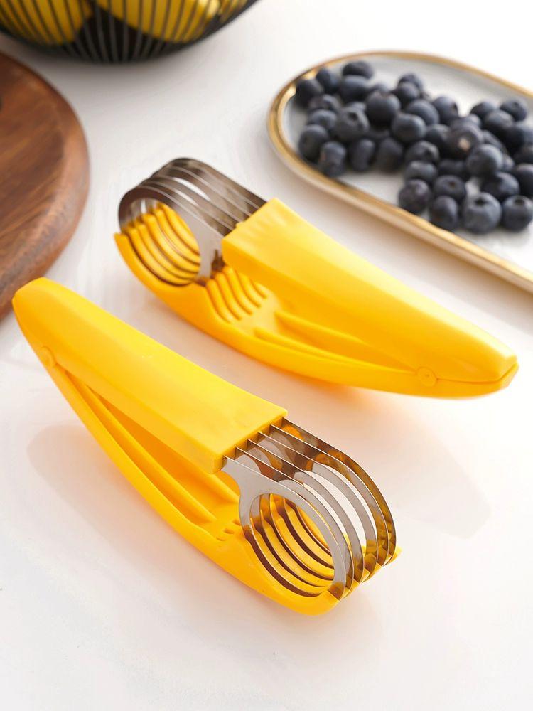 과일 멀티 커팅기 슬라이스 절단기 햄 커터 주방용 다용도 과도 도구 옐로우 1개