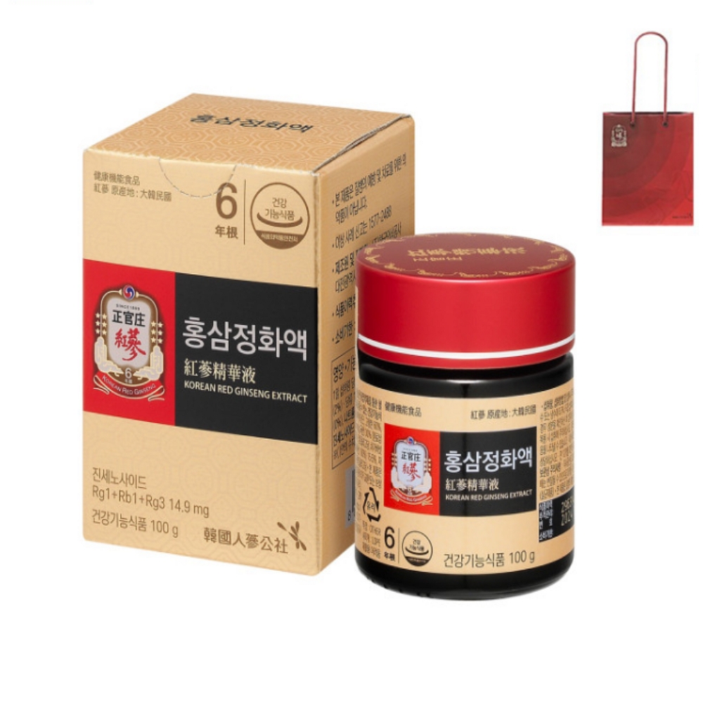 정관장 홍삼 정화액 선물 세트 100g 1병 부모님 명절 기프트 쇼핑백 포함 - 상품 이미지