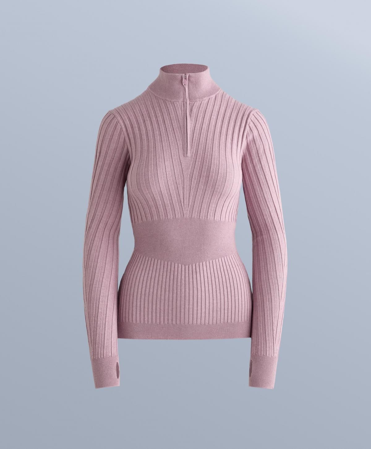 오이쇼 테크니컬 써멀 하이넥 립 니트 티셔츠 3829/795 PINK-MAUVE - 상품 이미지