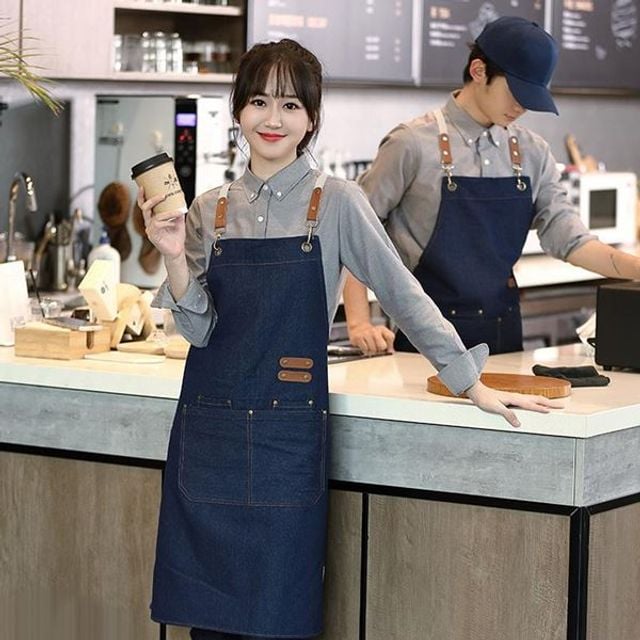 카페 바리스타 앞치마 캔버스 방수 작업복 바리 GWM - 상품 이미지