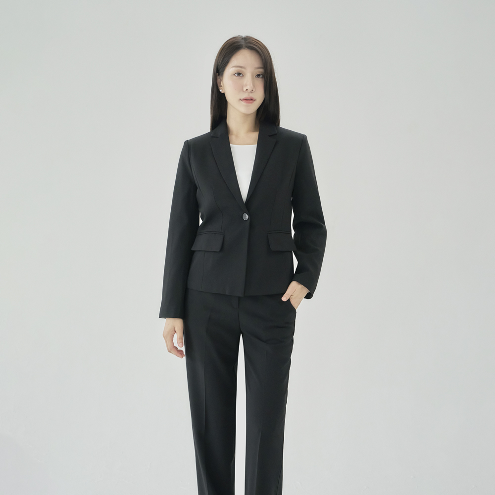 여성정장세트 면접복장 투피스 자켓 바지 빅사이즈 [무지] 제품 이미지