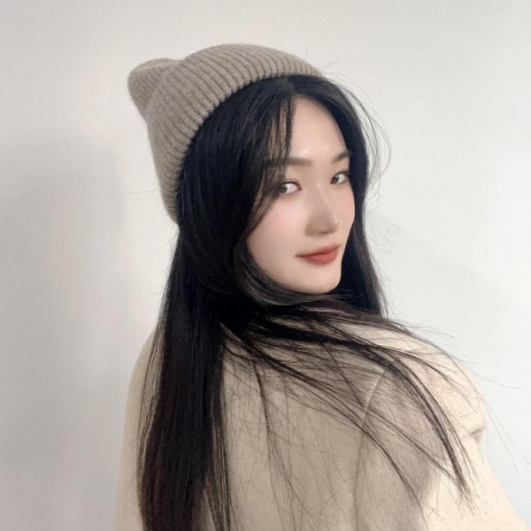 브랜뉴 브라운 겨울모자 니트 비니 비니모자 겨울비니 니트모자 패션비니 - 메인 이미지