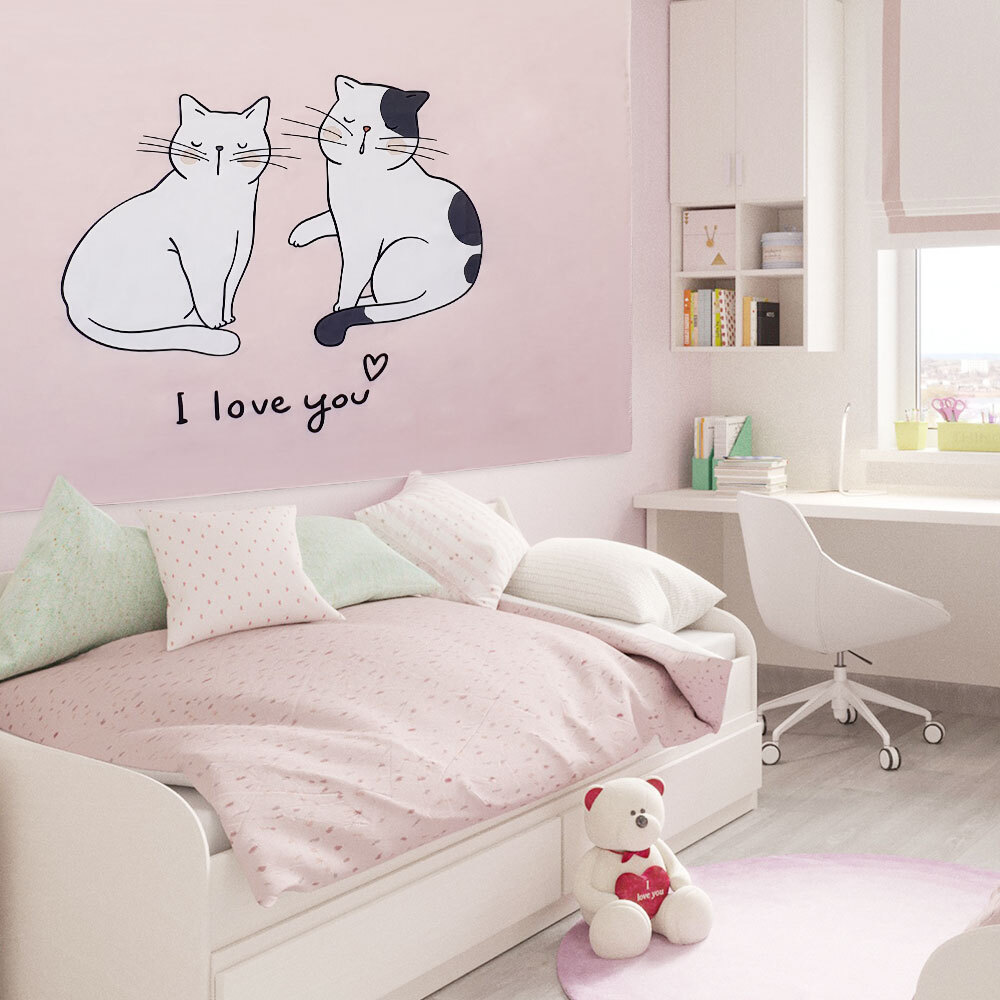 벽장식 대형 패브릭 포스터 고양이 L 인테리어장식 - 상품 이미지