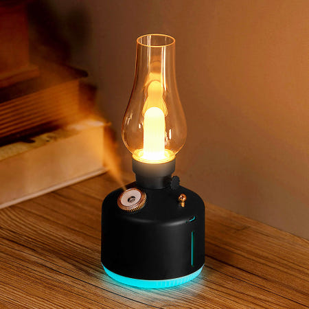 무결스토어 USB 무선 무드등 가습기(280ml) (블랙) 충전식 가열식가습기 필터없는