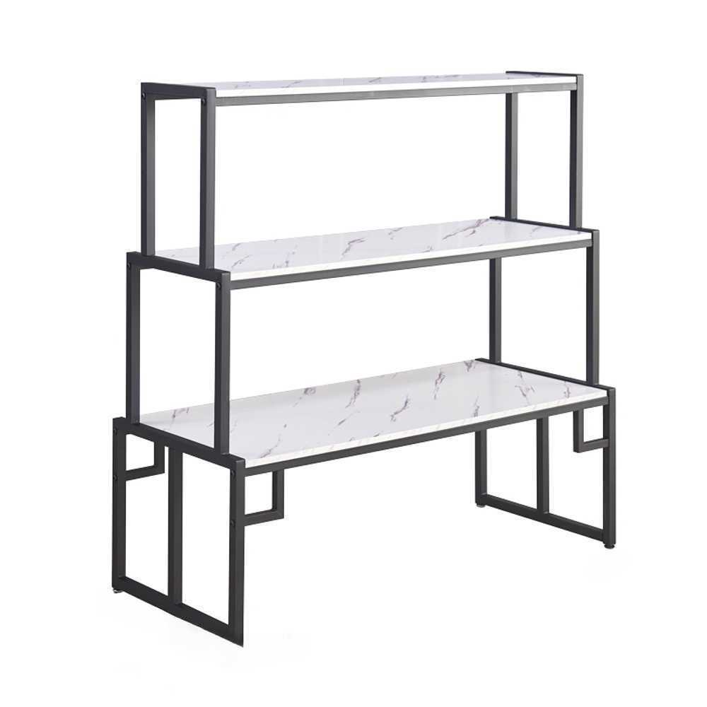 구두 진열대 옷가게 전시 소품 가게 매장용 계단식 120x50cm 블랙 3단 - 상품 이미지