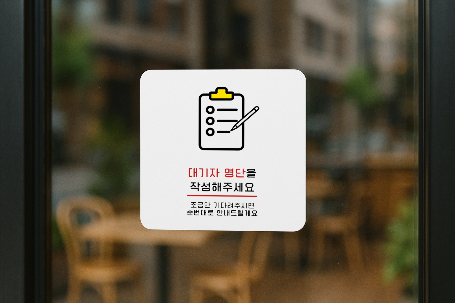 웨이팅 안내판 대기명단 표지판 순번대기 표찰 안내 037 100x100 - 상품 이미지