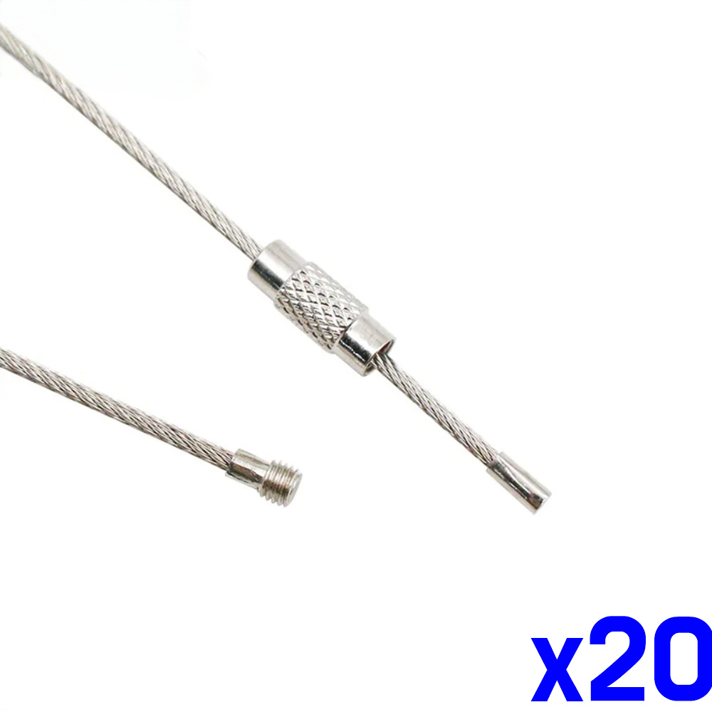 나사형 잠금 와이어키링 200mm x20개 - 상품 이미지