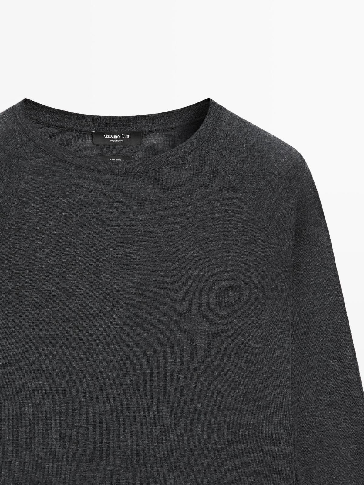마시모두띠 테크니컬 울 래글런 긴팔 티셔츠 6266/523 ANTHRACITE GREY 이미지 6