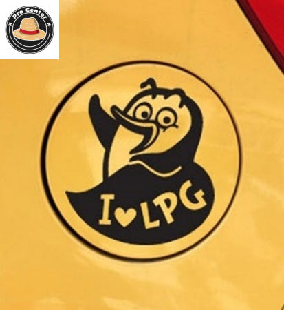 김프로센터 아이러브 LPG 펭키 블랙 뒷유리스티커 차량용스티커