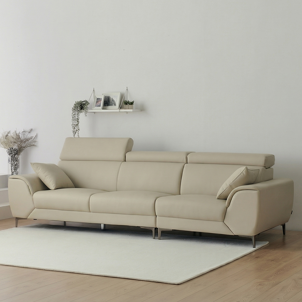 스코나 루프아 실리콘레더 가죽 헤드틸팅 4인 소파